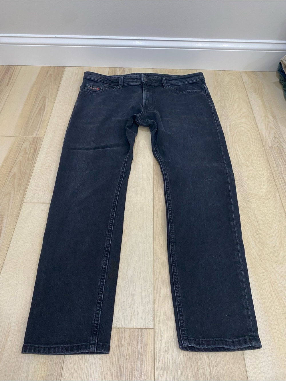 Diesel Thommer Jeans Mens 36x30 Black Slim Fit Stretch Denim RM034